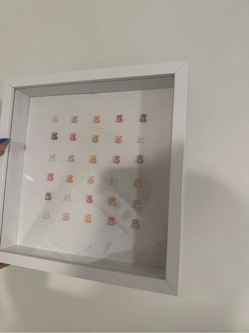 Shadow Box Frame with Gummy Bear Charms handmade